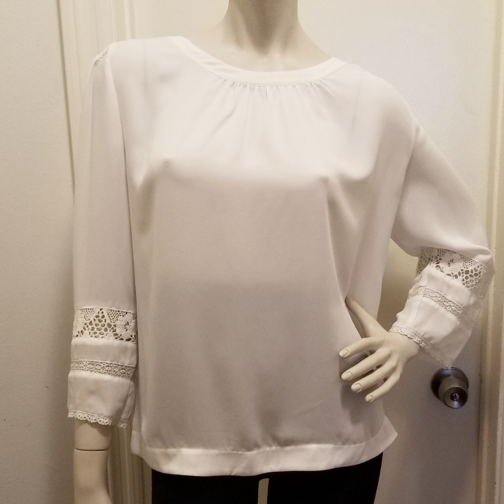 New York & Company white summer Blouse